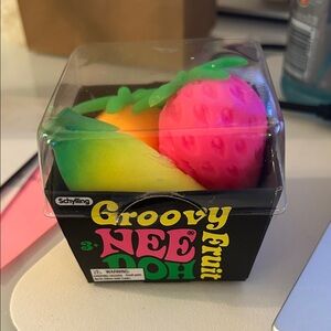 Groovy NeeDoh Fruit Stress Toys - Bright Pink & Neon Yellow-Green